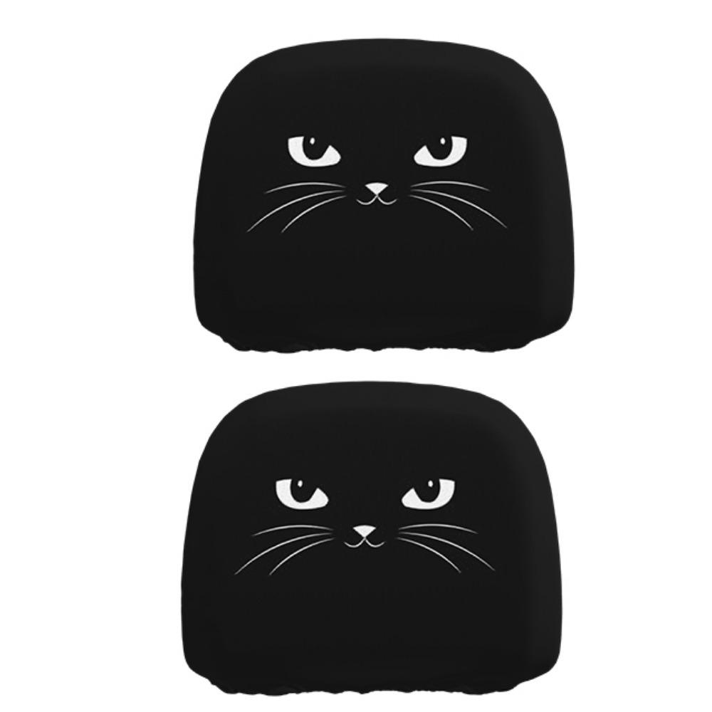 2Pcs Cartoon Car Pillowcase Exaggerated Car Seat Headcover Halloween Christmas Holiday