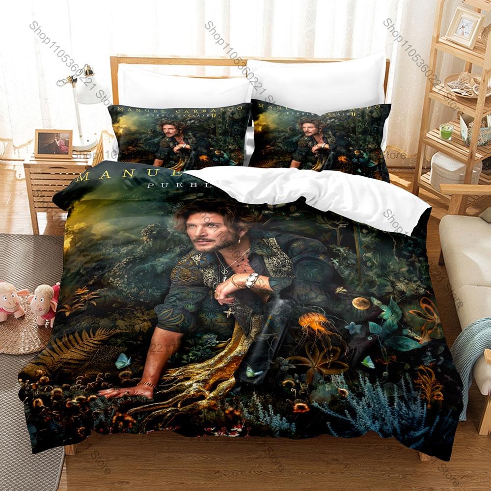 Manuel Carrasco Duvet Cover + 2 Pillowcases Spanish Flamenco Pop Singer Pueblo Salvaje Album Print Soft Bedding Bedroom Decor