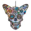 Colorful Skull Suncatcher Sun Catcher Skull Light Trap Window Hanging Decoration with Rhinestones Flowers Butterflies Unique Gothic Boho Decor Gift