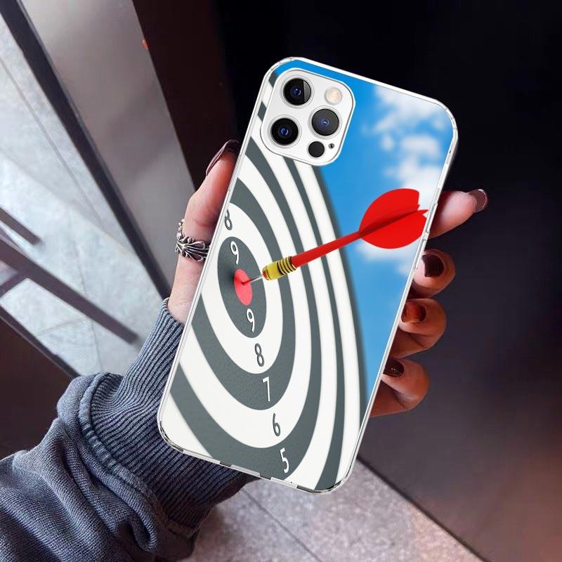 Darts Aesthetics Wire Target Phone Case For iPhone 17 Air 11 13 Mini 14 15 Plus 16 12 Pro Max 16E SE 7 8 Pattern Soft TPU Back C
