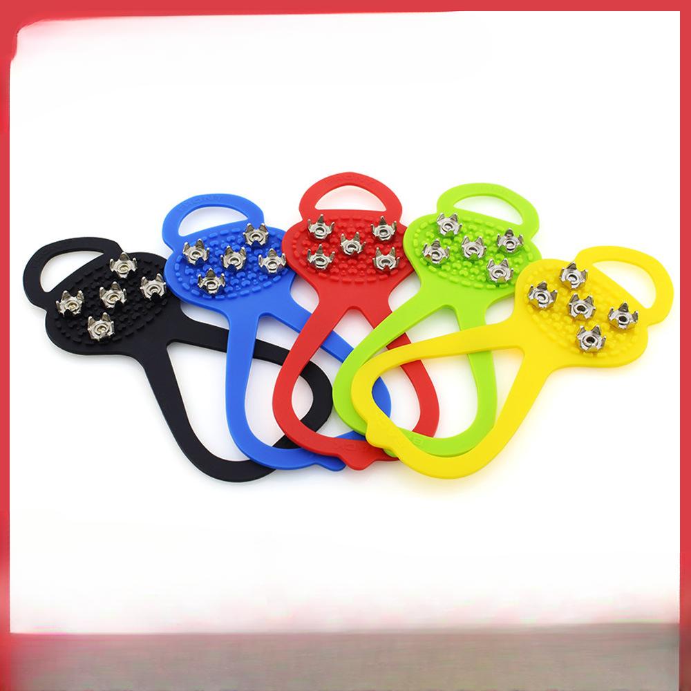 Нескользящие бахилы из силиконовой резины, кошки с пятью зубцами, чехол на подошву, удобные шипы, скалолазание на открытом воздухе, ледяная поверхность, снежный коготь