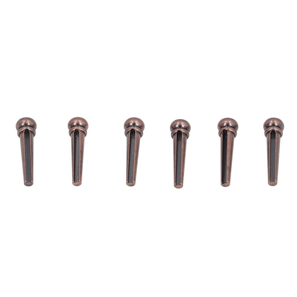 6 шт. штифтов для гитарного бриджа, медные штифты для акустической гитары, сменные колышки для ремонта бронзы