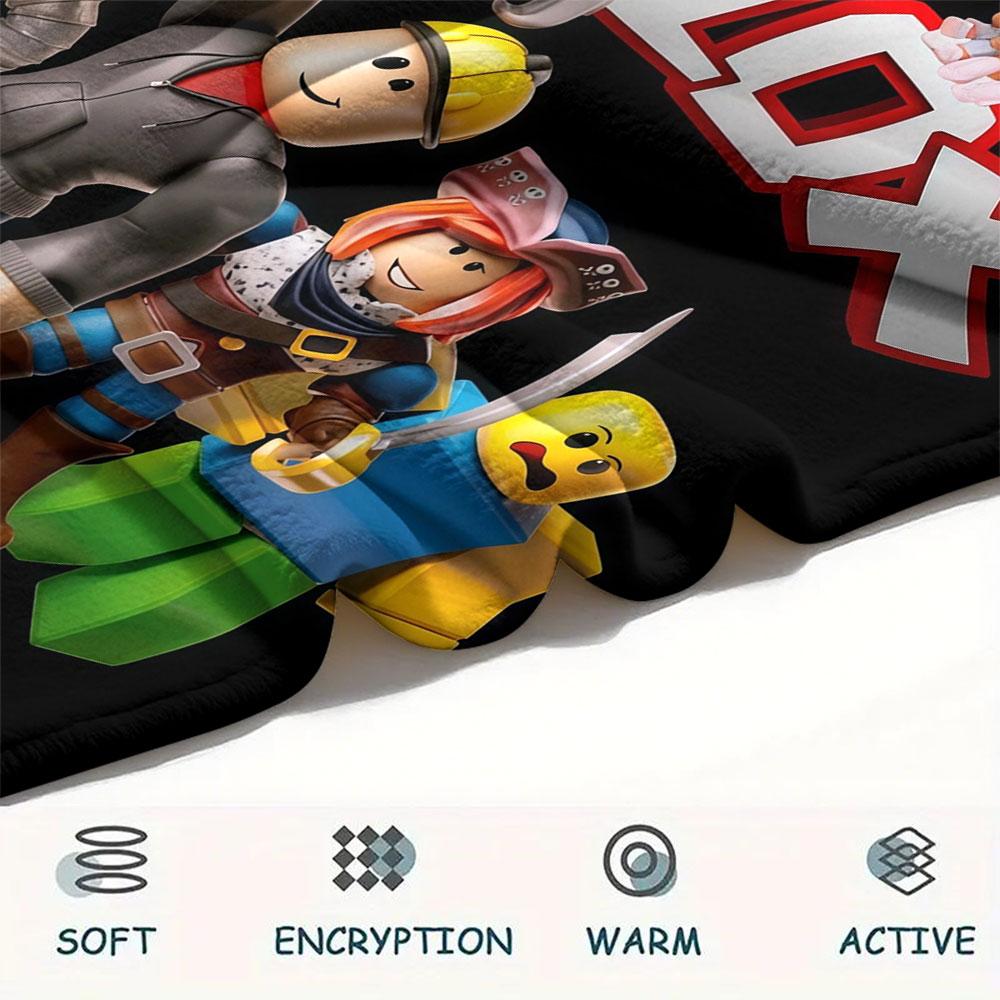 Roblox Printed Flannel Blanket, soft throw for bedroom sofa, washable, Christmas present, great gift.