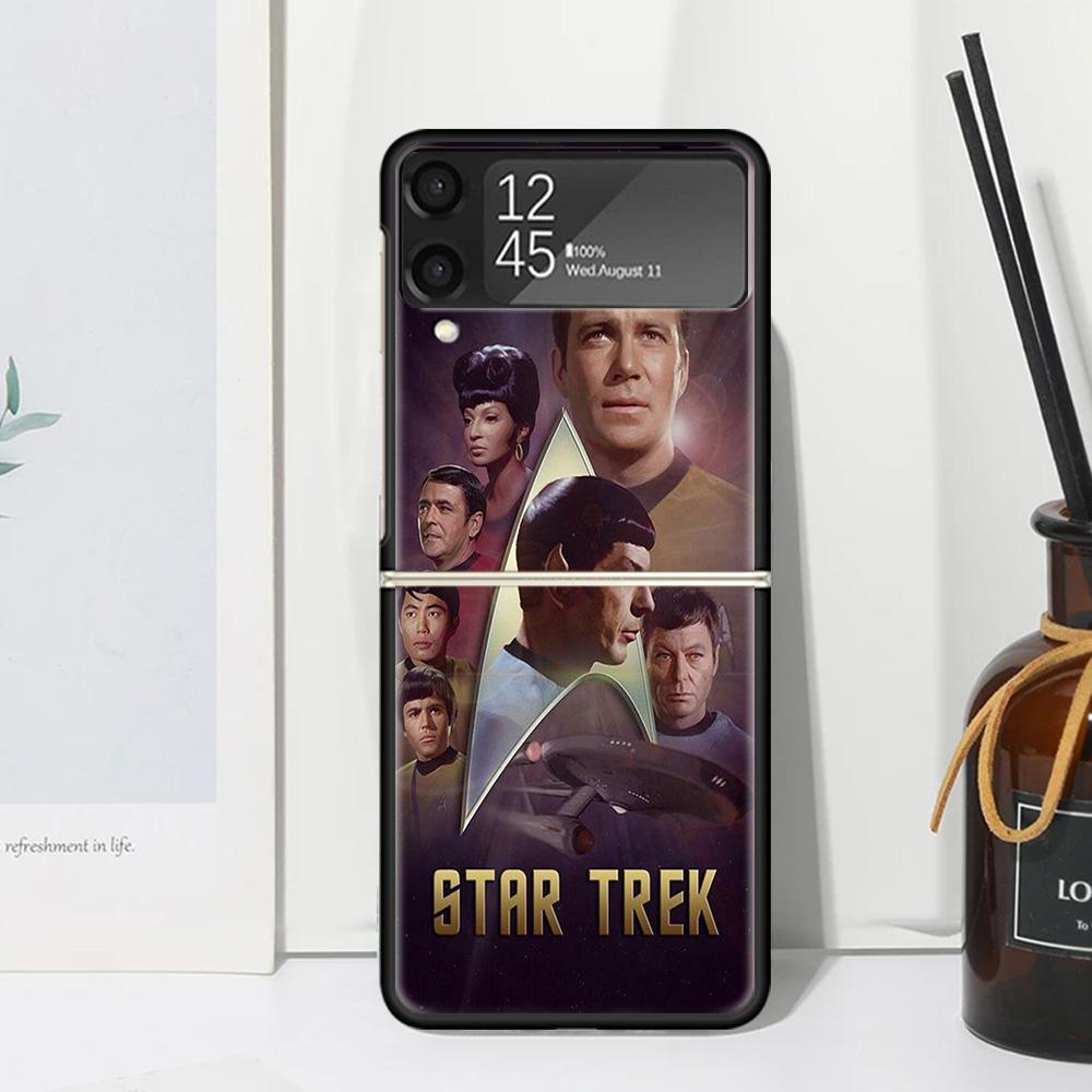 Чехол Star Movie T-Trek для телефона Samsung Galaxy Z Flip 7 6 5 4 3 5G Flip3 Flip4 Flip5 ZFlip6 ZFlip7 Черный Fundas Galaxy Z