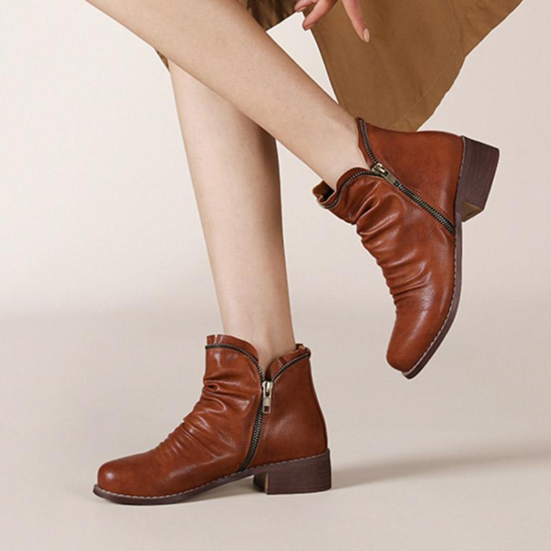 B/Женские короткие ботинки на низком каблуке, новые удобные осенние и зимние ботинки Мартин на толстом каблуке, женская обувь большого размера в стиле ретро