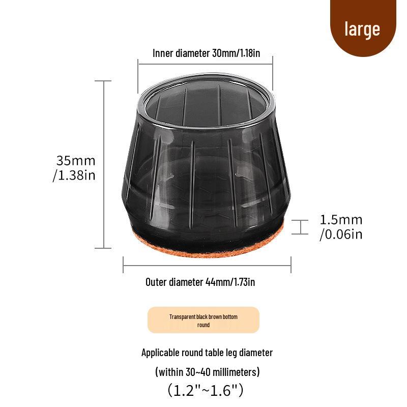 Силиконовые накладки на ножки стульев с фетровыми накладками - Защита мебели и снижение шума