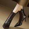 Дизайн Остроносые Женские Ботильоны Осень Зима Тонкие Каблуки Обувь Модные Короткие Ботильоны Zapatos De Mujer