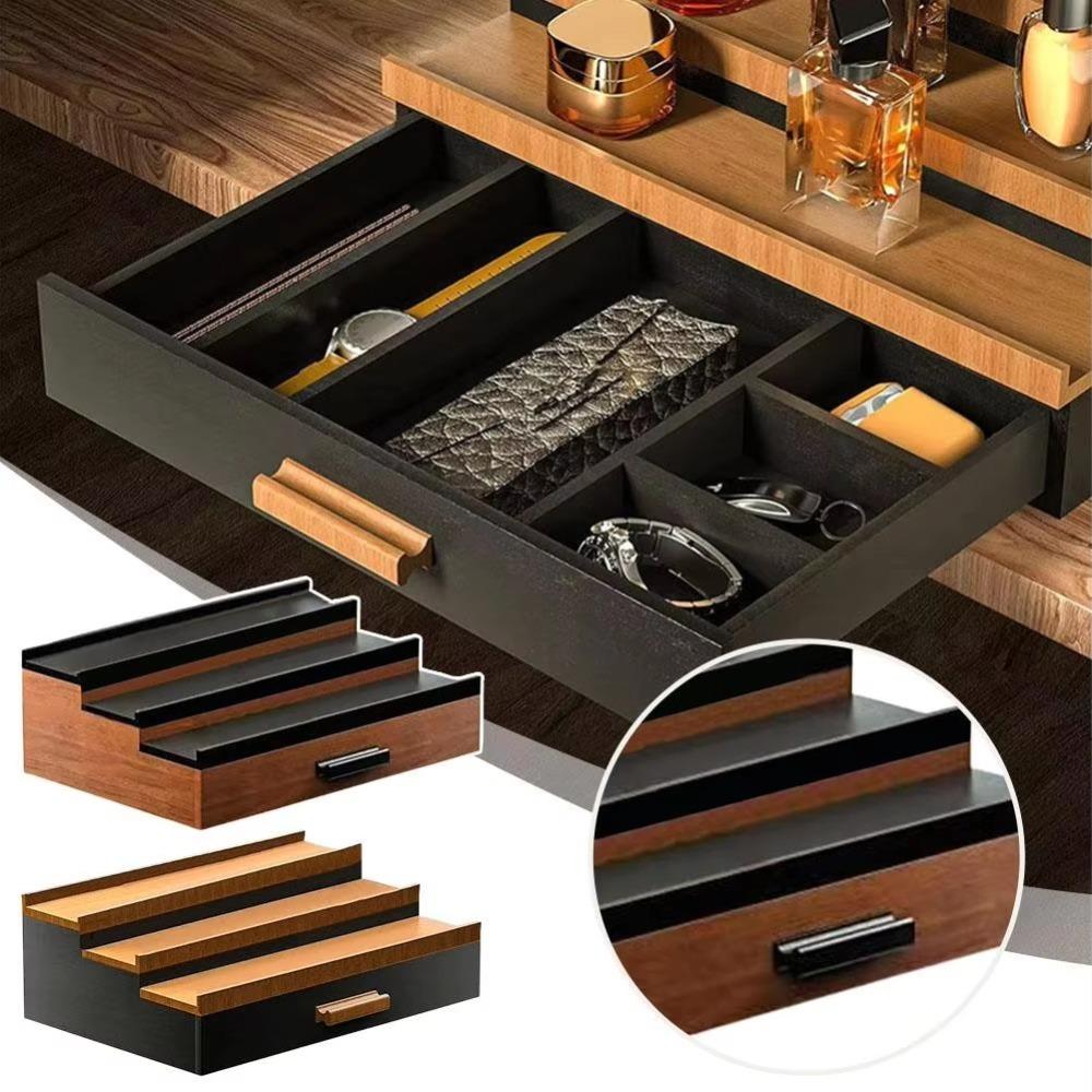 with Drawers Makeup Organizer Wooden Cosmetic Display Box Elegant Storage Showcase  Tabletop