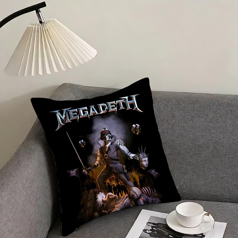 MMegadeth Band Cushion Cover Pillowcase Ultra Soft Skin Friendly Fabric Cloud Like Comfort  Concealed Zipper