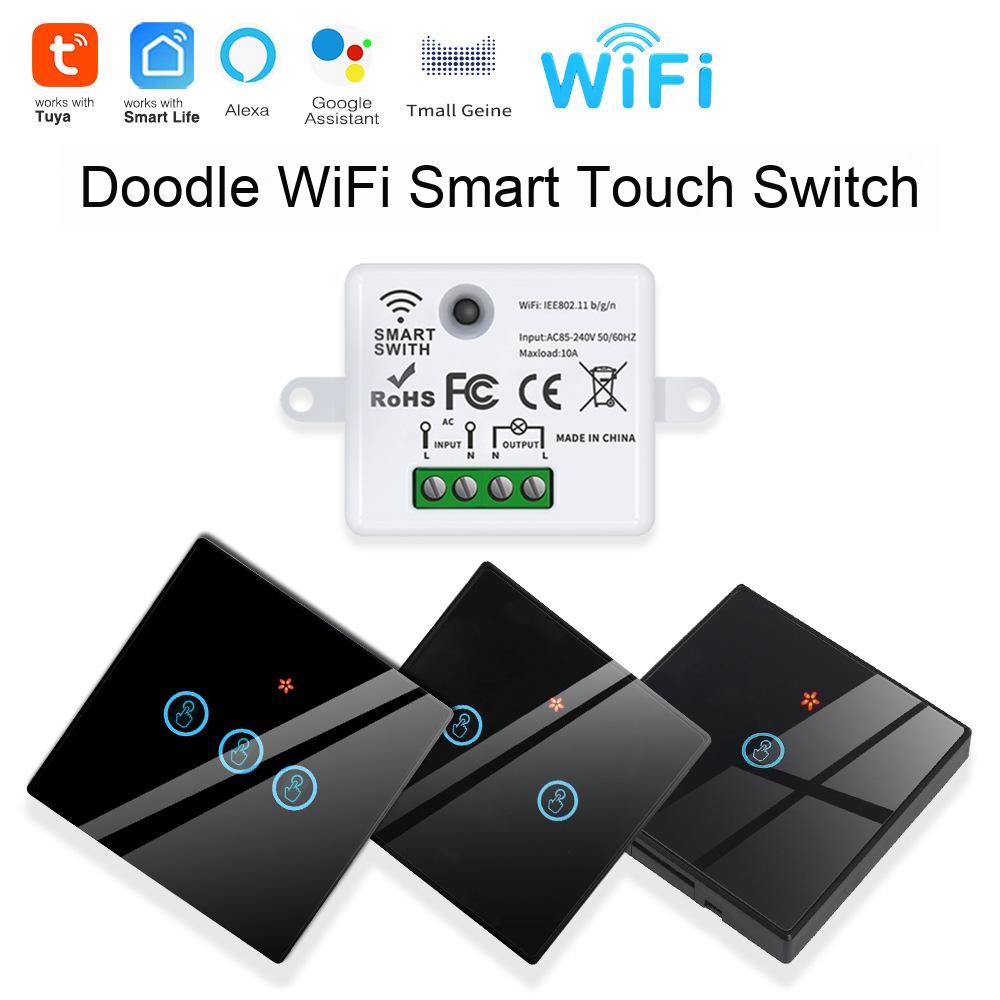 Умный дом Стеклянный Zigbee Переключатель RF433 Автоматическое затемнение Сенсорная панель Tuya Wifi Умный переключатель управления