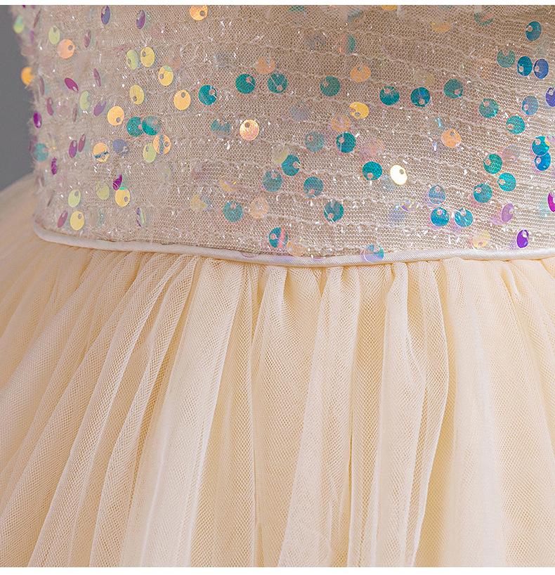 Детское кружевное платье принцессы со шлейфом, возраст 2-13 лет, летний сетчатый дизайн для девочек