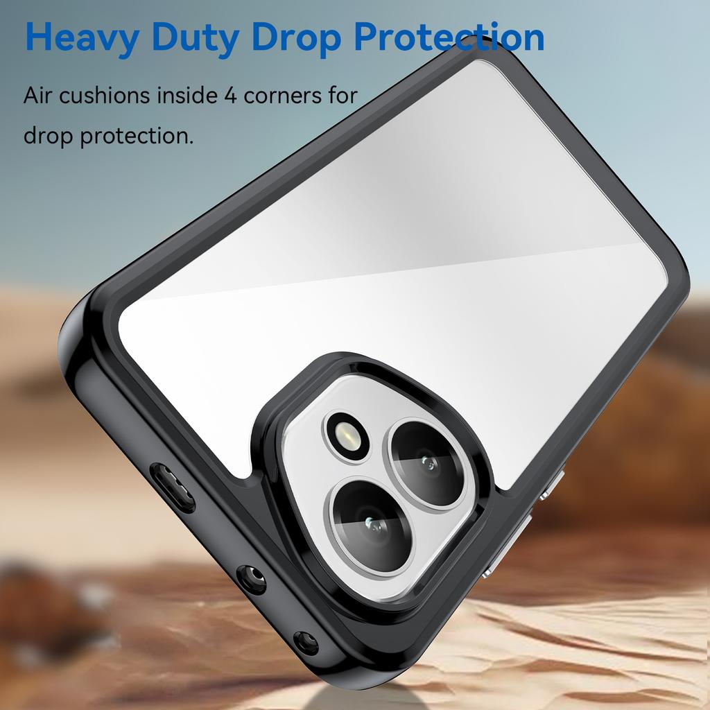 Для Honor 400 5G (Глобальный) Чехол для телефона WANLONFENG Серия XC TPU Акриловая крышка с закаленным стеклом (Большое отверстие для линзы)