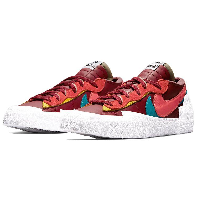 Nike Красные кроссовки унисекс KAWS x sacai x Blazer Low Team Hot-Lava White DM7901-600