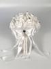 26cm Artificial PE Rose Wedding Bouquet for Bride Bridesmaids with Diamond Soft Ribbons Bridal Holding Flowers Wedding Hand Bouquet for Wedding Party