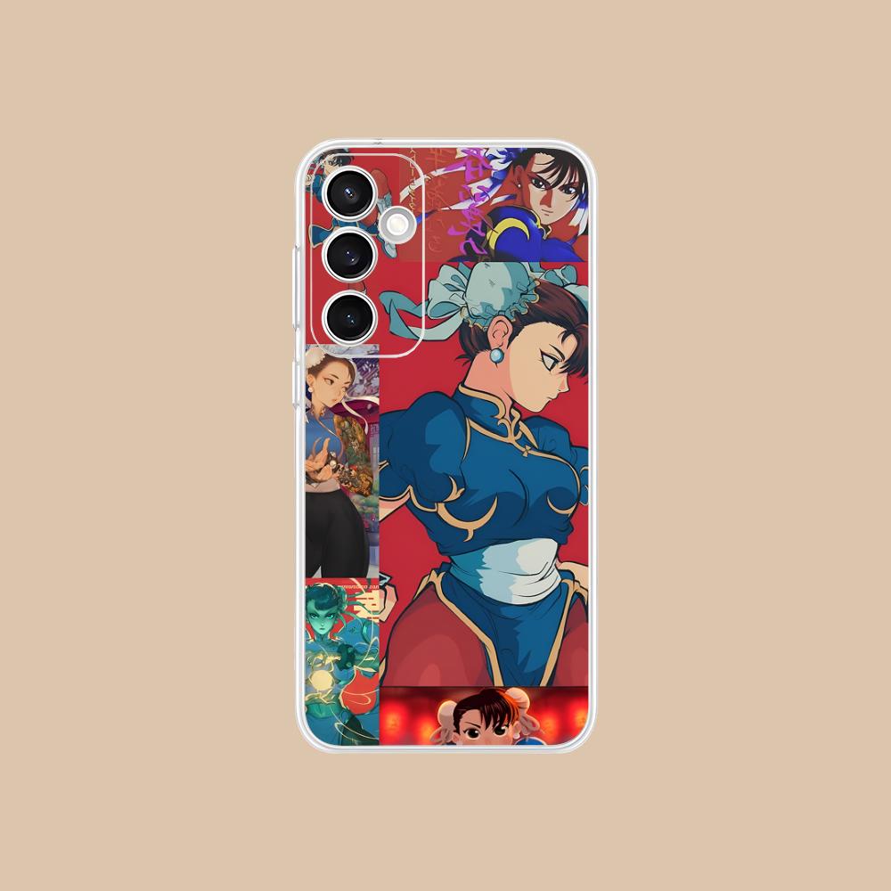 Чехол для телефона Street Fighter Chunli для Samsung Galaxy S25 S24 S23 S22 S21Plus FE Ультра Прозрачный Цветной Чехол Чехол Смартфон