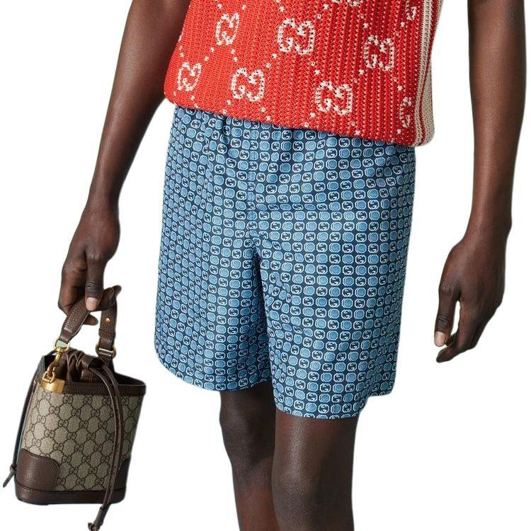 Gucci SS23 Повседневные шорты Мужские Синие 742958-XHAH9-4734