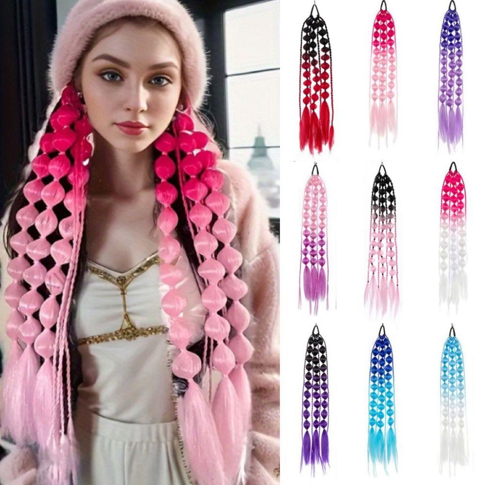Фонарь Коса Пузырь Джамбо Коса Конский хвост Расширение Плетеные хвосты Длинные косы-закрутки Объемная вечеринка