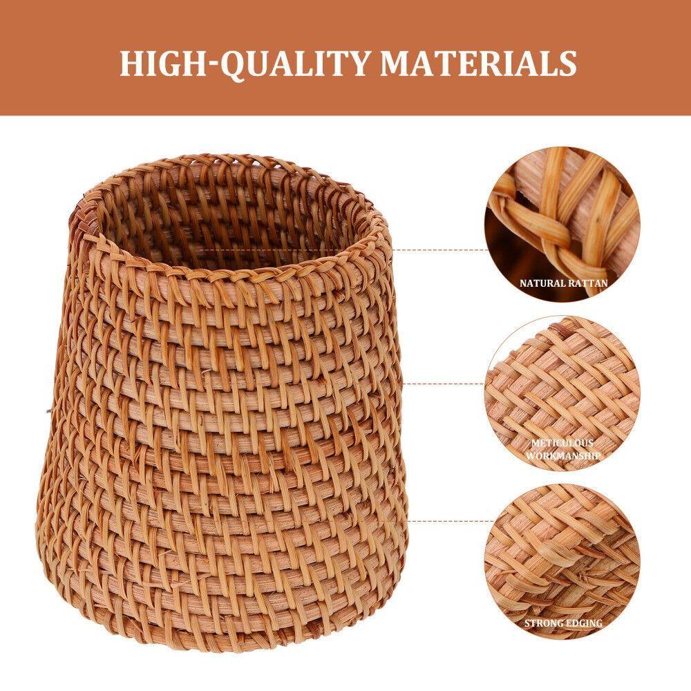 Handmade Pencil Holder Rattan Sundries Storage Basket New Pen Container
