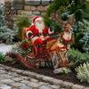 Acrylic Yard Decorations Santa Claus Garden Stake, Christmas Sign, Holiday Lawn Art Reindeer Sleigh Ornament for Outdoor Patio Planter Weather