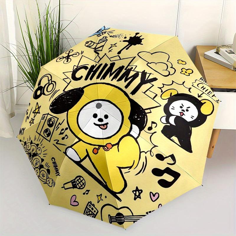 1 шт. Зонт BT21 Chimmy с изображением персонажа, пластиковая ручка, подходит для всех сезонов, для дома, путешествий, улицы M1247