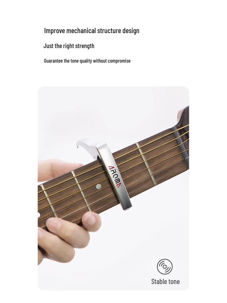 AROMA Капо для гитары AC-11 для акустических и электрогитар - Металлический капо-транспозер