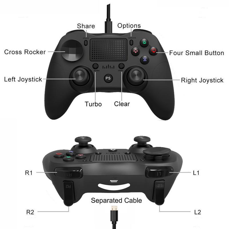 Проводной USB-геймпад для PS3/PS4/Android/ПК, контроллер-джойстик с двойной вибрацией, для игрового контроллера PS4