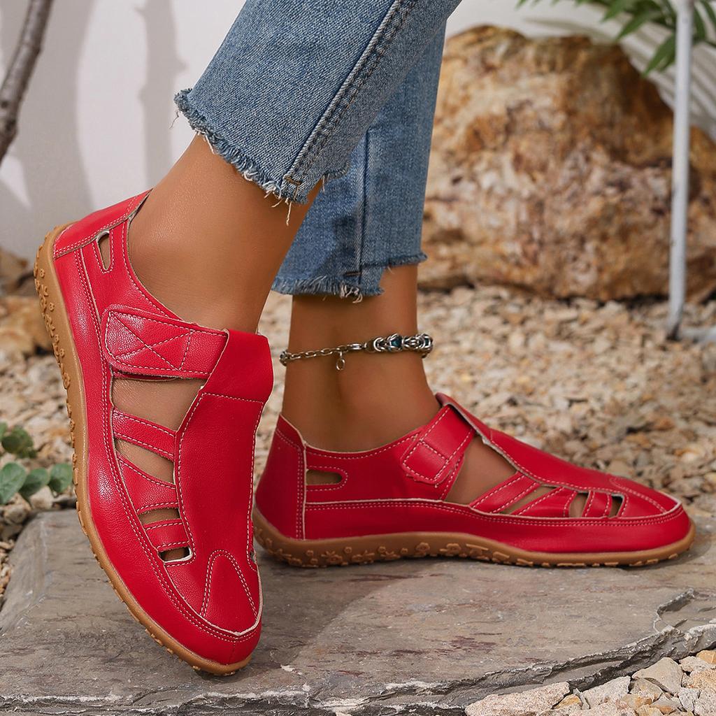 Большие размеры весна/лето дышащая женская обувь с вырезами, спортивные римские сандалии с капюшоном, мягкая подошва с отверстиями повседневная обувь