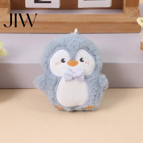 Fluffy Backpack Charms Penguin Plush Toy with Ball Chain, Cartoon Keychain Keyring Accessories Pendant, Stuffed Animal Doll for Bag Charm Embroidery