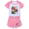 5181 Детский Рождественский Комплект Одежды для Девочек: Футболка с Принтом POP Rumi Zoey Mira, Шорты, Спортивный Костюм