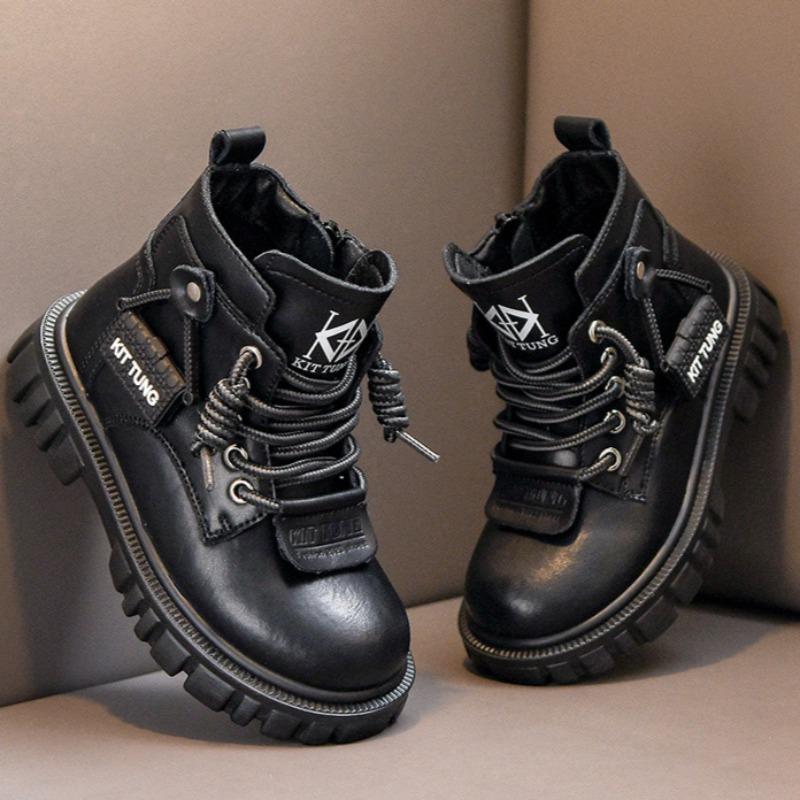 Осенне-зимние новые детские желтые ботинки, повседневные, с мягкой подошвой, нескользящие, бархатные, короткие ботинки для маленьких мальчиков