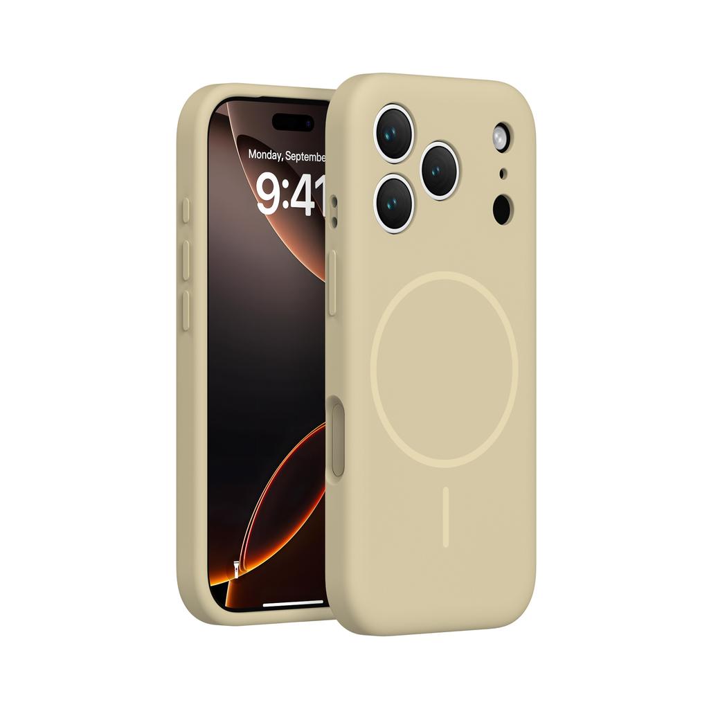 Жидкий силиконовый чехол для IPhone 17, матовый, с магнитной зарядкой, полноразмерный, ударопрочный, мягкий чехол для Apple 16