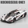1/24 Koenigsegg ONE 1 Alloy Sports Car Model Diecasts Metal Racing Car Model High Simulation Sound and Light Childrens Toys Gift