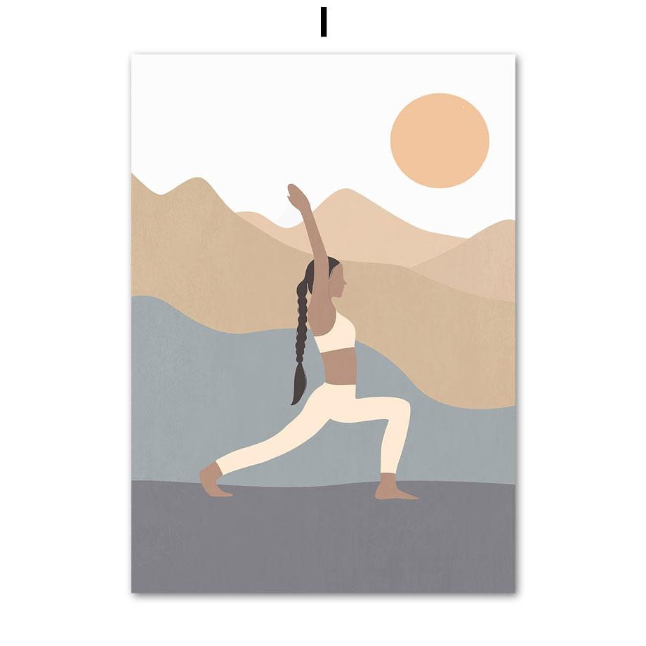 Boho Lotus Yoga Girl Медитация Успокаивающий Дзен Холст Картина Скандинавские Плакаты Печать Настенные Картины Для Гостиной Домашний Декор