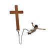Bungee Jumping Jesus Cross Easter Unique Religious Artwork Handmade Wooded Resin Sculpture Decorative Ornament Wall Decoration