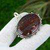 Natural Bloodstone Gemstone Pendant Red 925 Sterling Silver Indian Jewelry