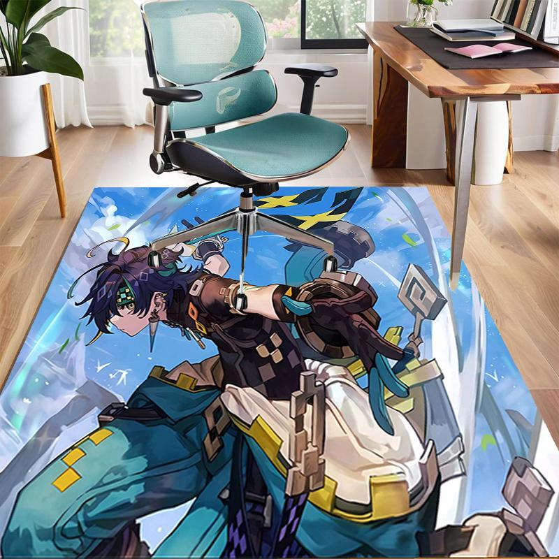 1pc Genshin Impact Kinich1 Design Area Rug - Non-Slip, Soft & Cozy Floor Mat for Living Room, Bedroom, Office - Indoor/Outdoor Decorative Carpet