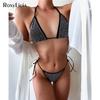Bling горный хрусталь бикини женский купальник женский купальник из двух частей комплект бикини Холтер бразильский купальный костюм