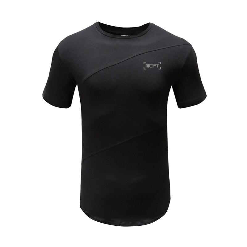 Muscleguys Мужские новые свежие и дышащие топы, лоскутная хлопковая и сетчатая футболка для фитнеса, бодибилдинга, тренировочная одежда с короткими рукавами