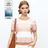 Женский полосатый трикотажный топ из лиоцелла с коротким рукавом