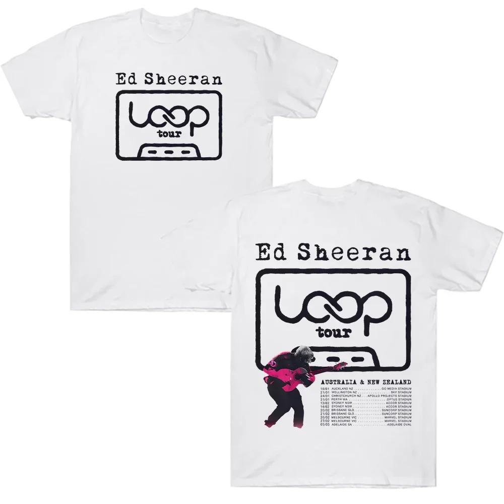 Ed Sheeran Loop Tour T Shirts Unisex Wounisex Summer Tshirts New Fashion Loose Unisex Streetwear Hip Hop Graphic Clothing Y2k Black