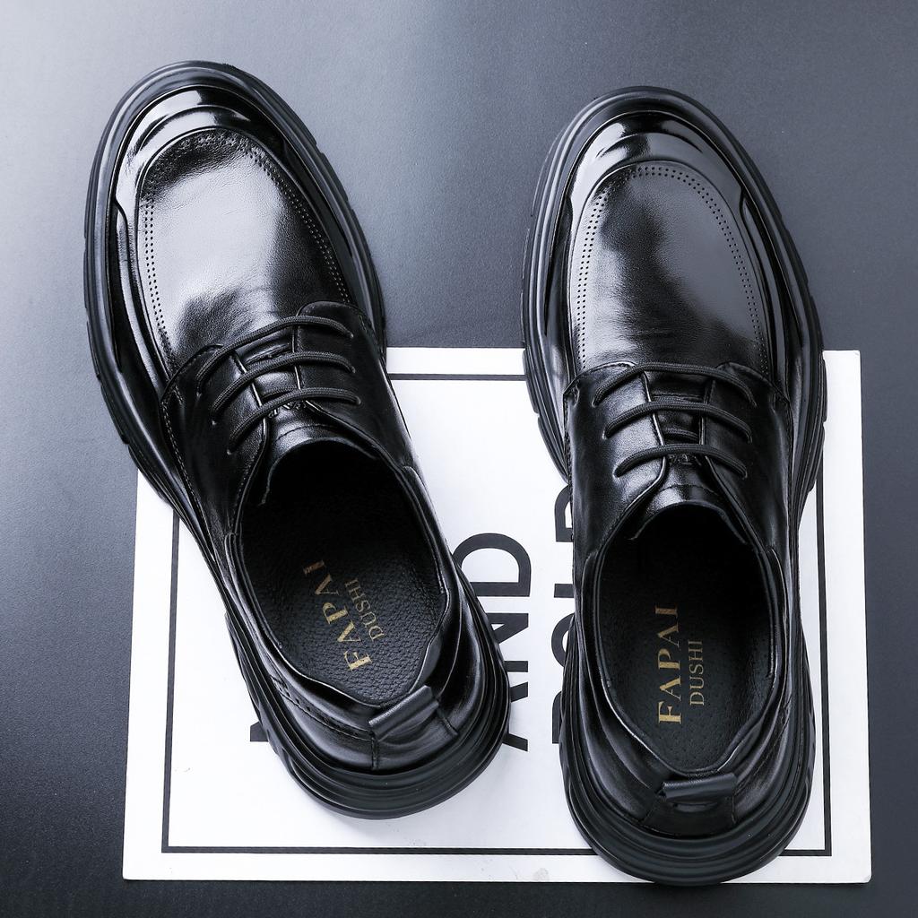 Осенние новые мужские кожаные туфли из высококачественной кожи, коровьей кожи, в британском стиле, мужские туфли из первого слоя коровьей кожи, с большой головой, свадебные туфли дерби