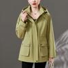 Женский модный тренч средней длины с капюшоном, Весна/Осень 2025, Новый корейский свободный дизайн высокого класса.