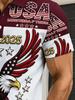 Men's Novelty Polo Shirt, America 260th Anniversary Patriotic Design, Mixed Color, Multiple Specifications Available, Bald Eagle & Flag Elements,