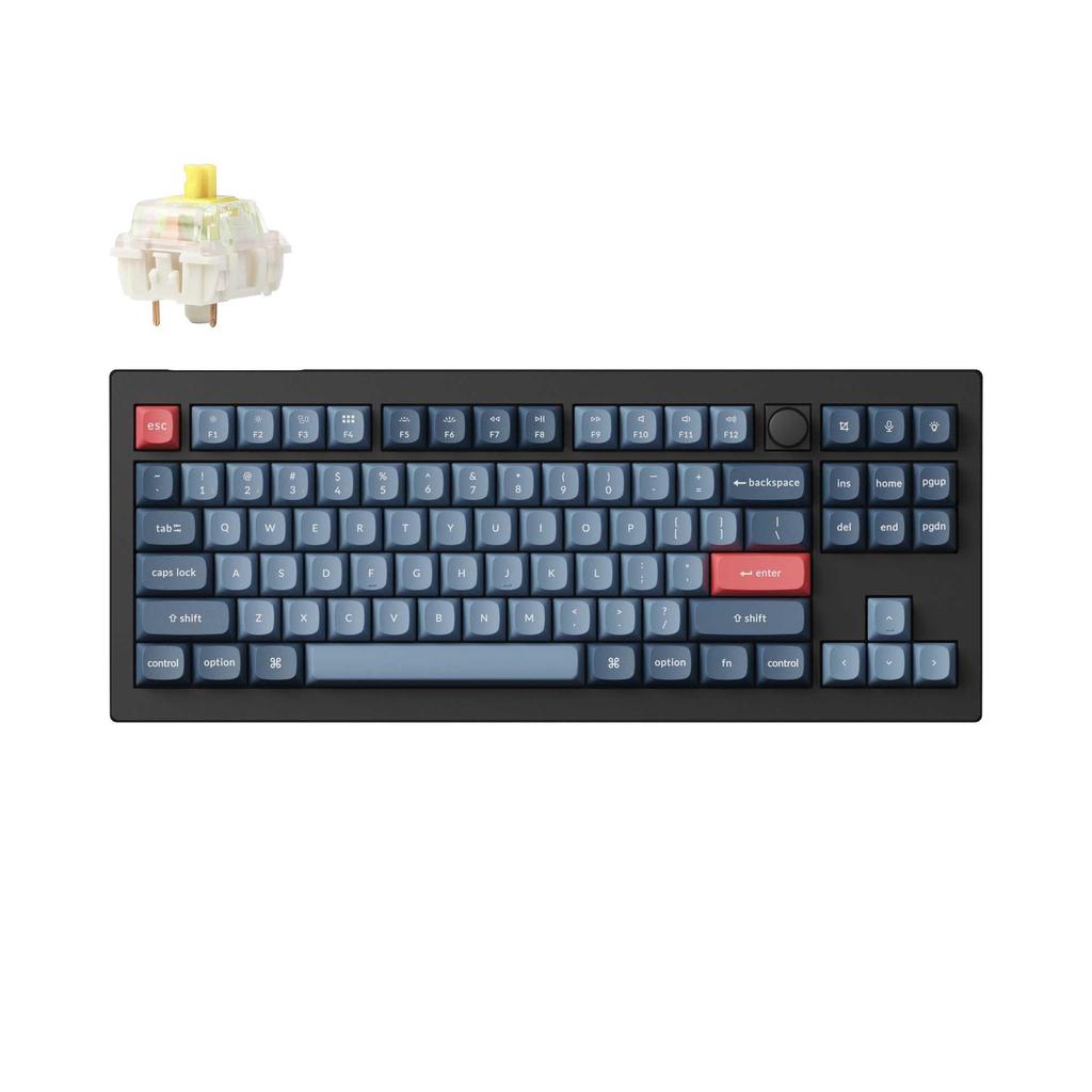 Keychron V3 Max QMK Wireless Custom Mechanical US RGB Hot Swappable Gateron Jupiter Mechanical with and Linux Keyboard, 2.4 GHz/Bluetooth 5.1/Wired