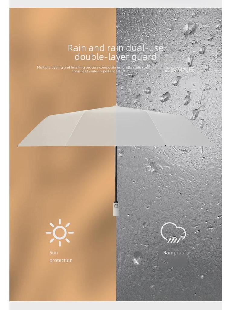 Retro Style Auto-Fold Umbrella: UV Protection for Women and Men, Perfect for Sun and Rain.