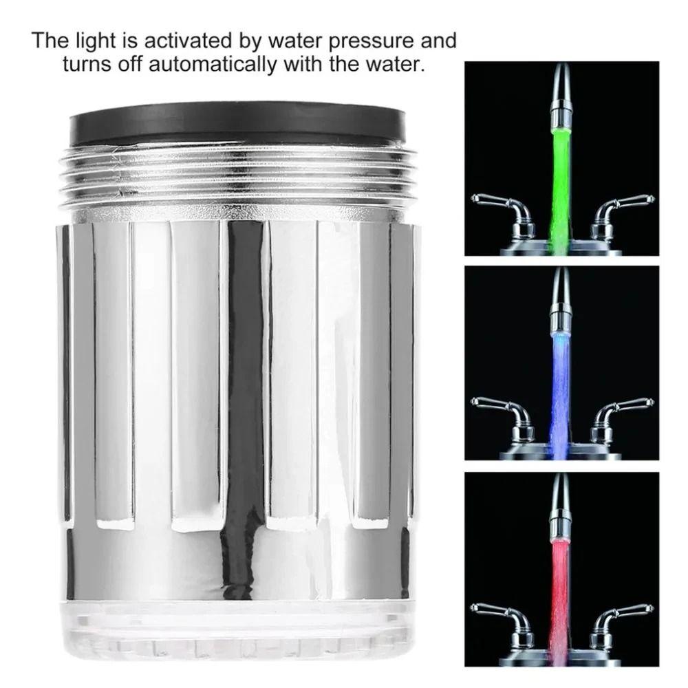 1/3/7 Colors Temperature Control Faucet Color Changing Temperature Sensor Shower Tap  Tap Sink