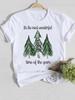 Trendy Unisex Christmas Tshirt Funny Santa Claus Hat Print Loose Fit Casual Tee Merry Xmas Happy New Year Gift for Unisex and Women