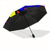 1pc “Z”Colorful Pattern Automatic Folding Umbrella, Portable & Foldable Design with 8 Ribs, Casual Outdoor Accessory yy250805069
