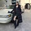 Womens Knee-Length Down Coat With Hood Slim Fit Warm White Duck Jacket Winter 2026