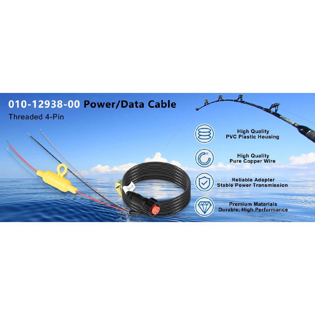 010-12938-00 Power Cable(4-Pin) for Garmin EchoMAP Ultra 2 102sv, 106sv, 122sv, 126sv 10” & 12” Chartplotter/Sounder Combo